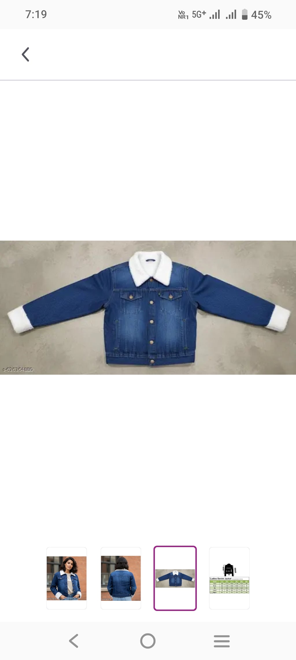 Women’s Denim Winter Jacket with Fur Collar & Cuffs | Full Sleeve